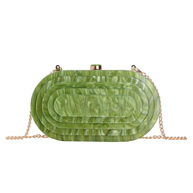 Summer Dinner Bag Retro Splicing Bag Trendy Acrylic Bag Shoulder Chain Bag Bag