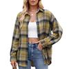 Spring and Autumn Women's Casual Fashion Street Loose Plaid Long Sleeve Shirt