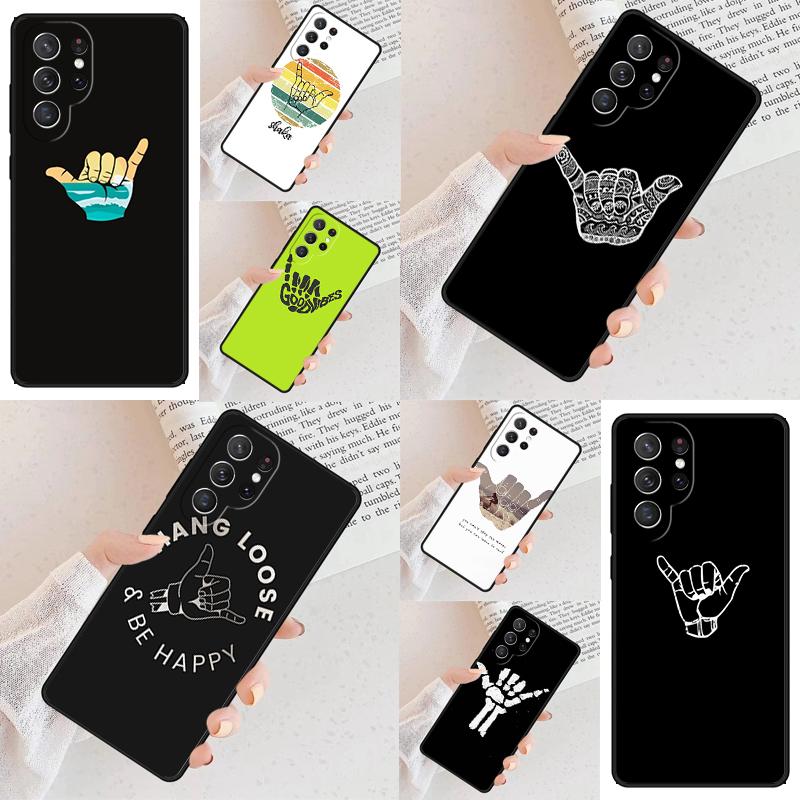 Shaka Surf Hang loose Cell Phone Case for Samsung Galaxy S26 Ultra S25 S24 S23 S22 S21 S20 Note10 Cover