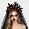 Dark Bride Bride Veil Headband Black Tulle Gothic Headpiece Cosplay Headband  Halloween Party
