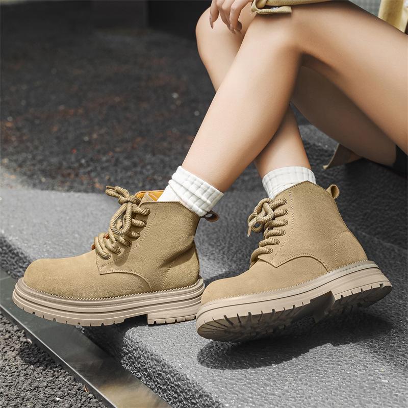 Martin boots velvet high-top men's leather shoes new casual British couple retro trend tooling boots 24459-J