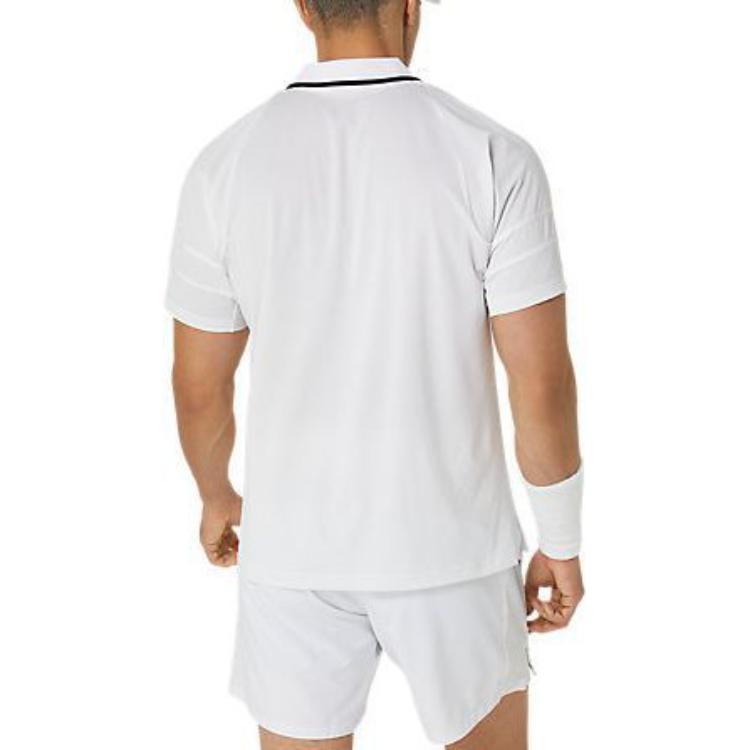 Asics Match Actibreeze Polo Shirt Printed Logo Solid Color Comfortable Short Sleeve Polo Men tops Bright-White 2041A283-100