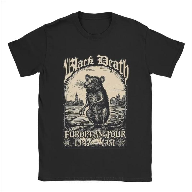 Men's Black Death European Tour 1347-1351 T Shirts  Cotton Clothing Funny Round Neck Tee Shirt New Arrival T-Shirts