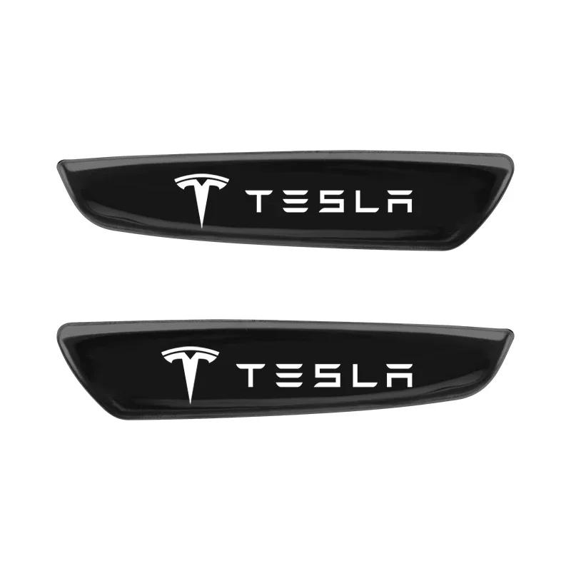 

2pcs Metal Emblem Badge Car Fender Side Sticker For Tesla model 3 model Y model X Auto Accessories чёрный