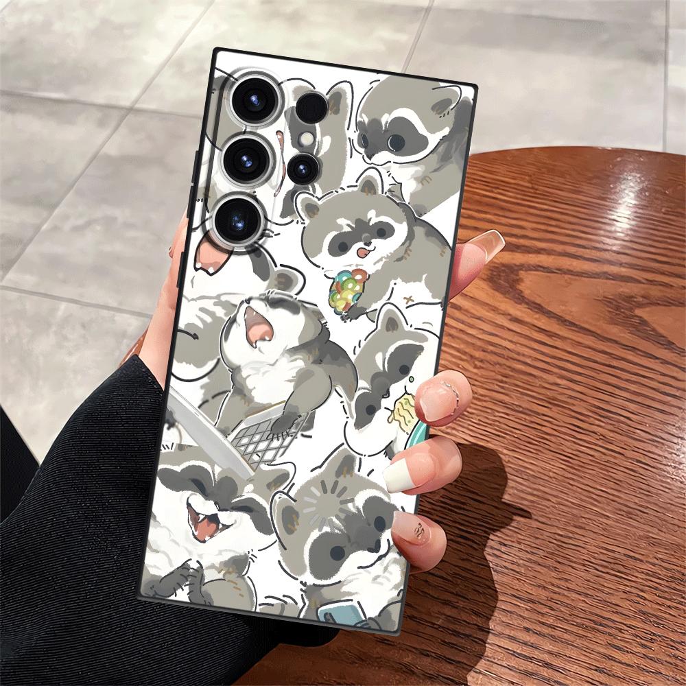 

Funda Phone Cover Case for Samsung Galaxy S25 Note 20 8 9 10 S21 FE S26 S23 S10 S9 S20 Ultra S24 Plus Cartoon Raccoon Galaxy S21 5G