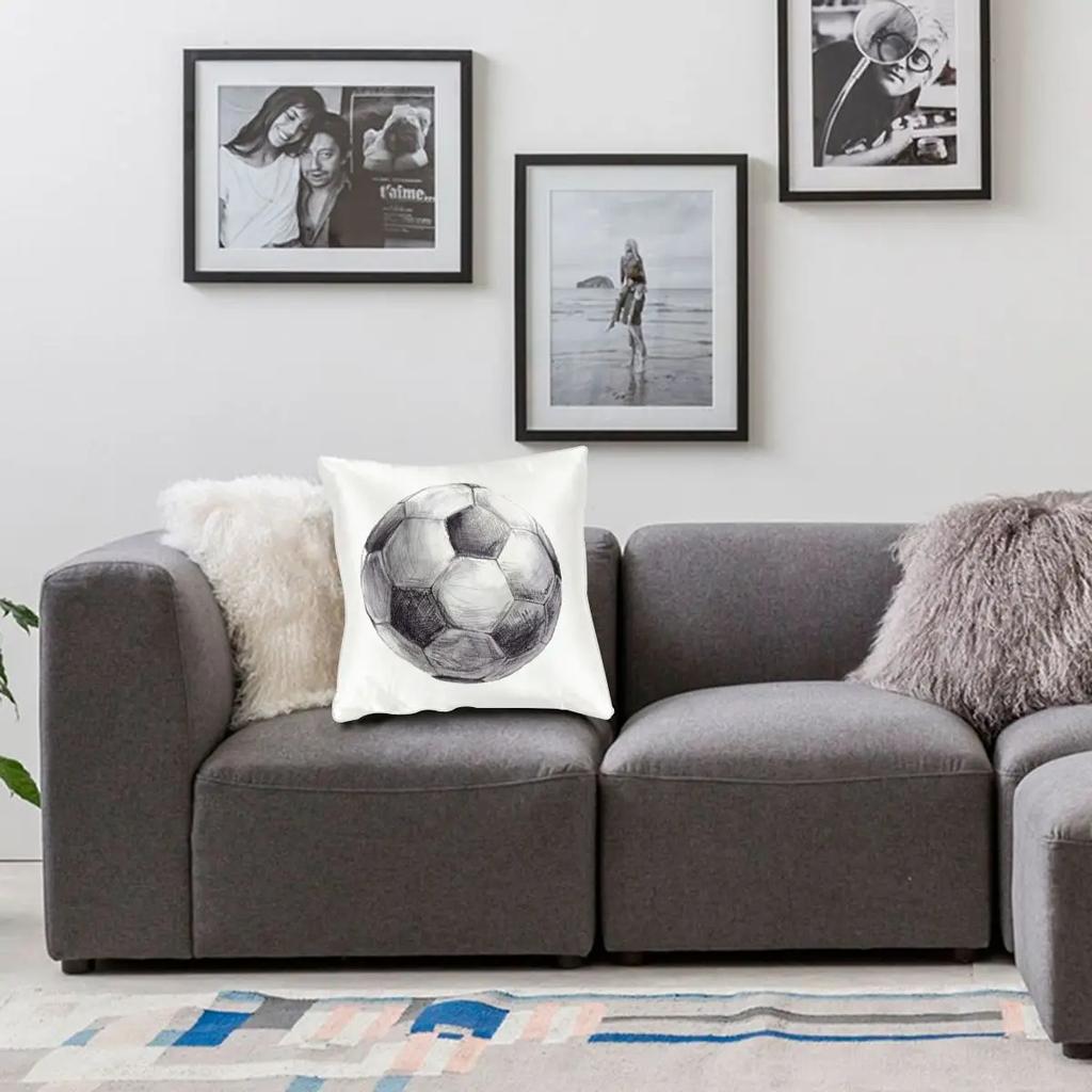 Soccer Ball Football Sports Watercolor Pillowcase Printing Polyester Cushion Cover Decoration Pillow Case Cover Home 4545cm