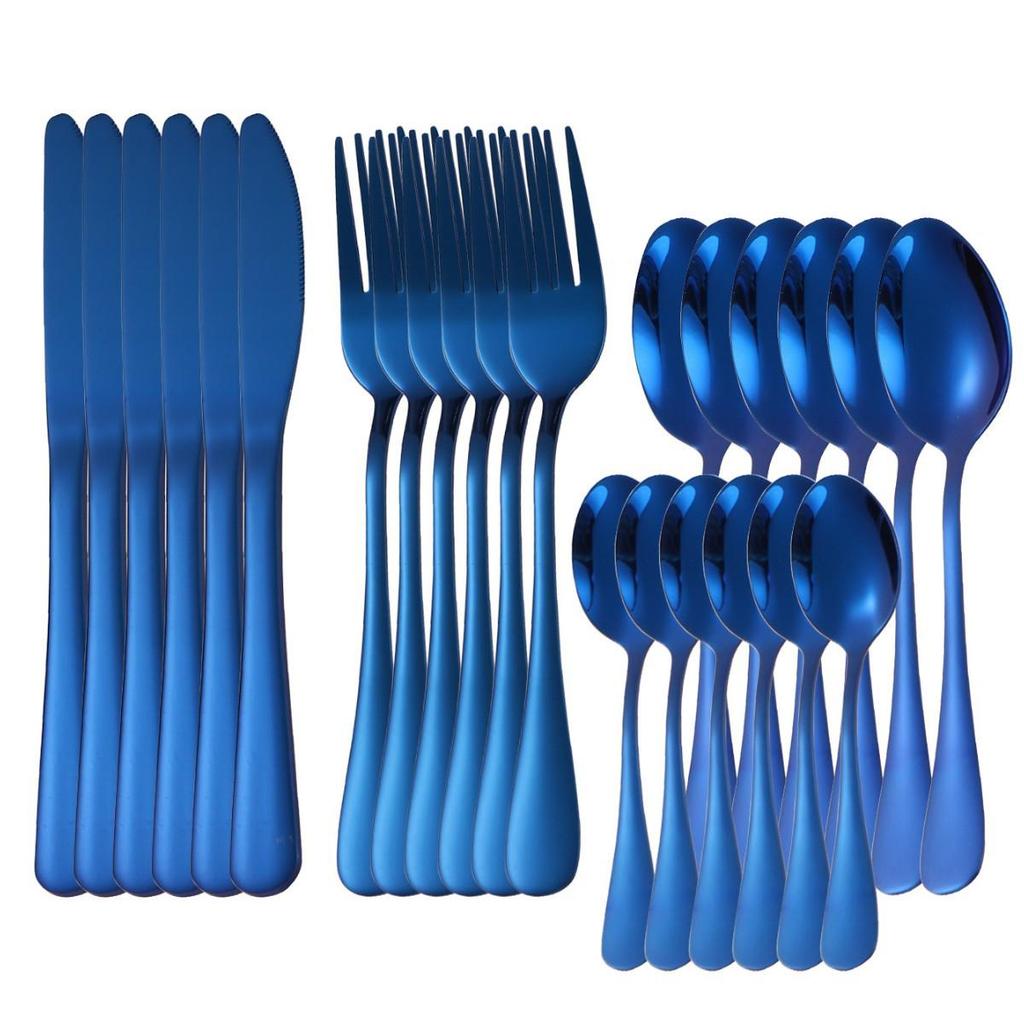 1010 Stainless Steel Western Cutlery Set: Thickened Knife, Fork, Spoon for Hotel & Home, Available In 4 or 24 Pieces
