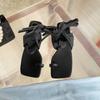 New Niche Sandals with Fairy Style with Skirt Toe Versatile Straps Square Toe Medium Thick Heel Roman Shoes