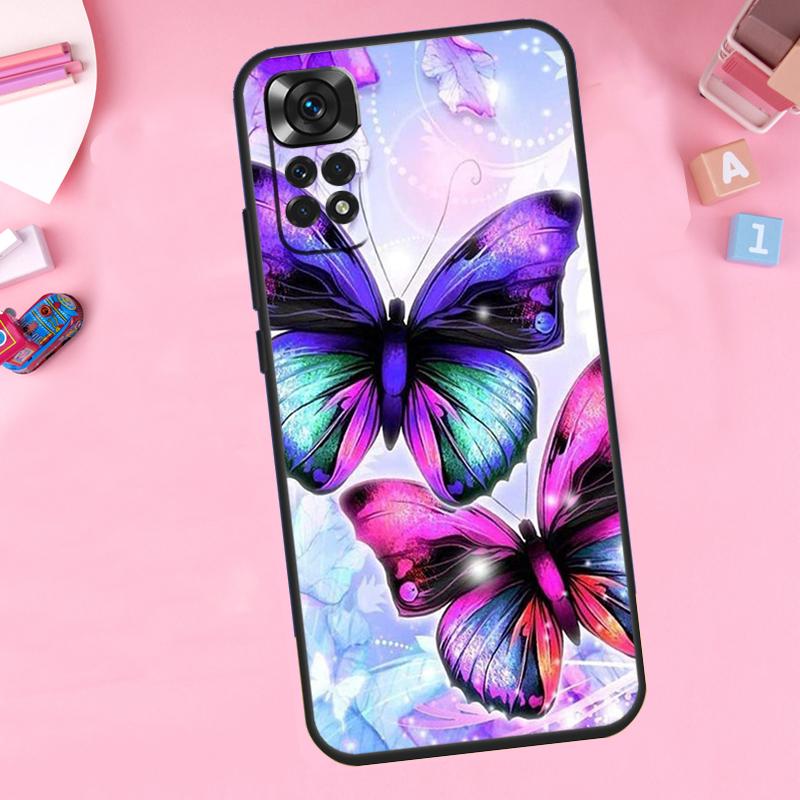 Black Beautiful Butterfly For Xiaomi Redmi Note 14 10 11 12 13 15 Pro Plus Phone Case For Redmi 15 15C 14C 12C 10C 13C