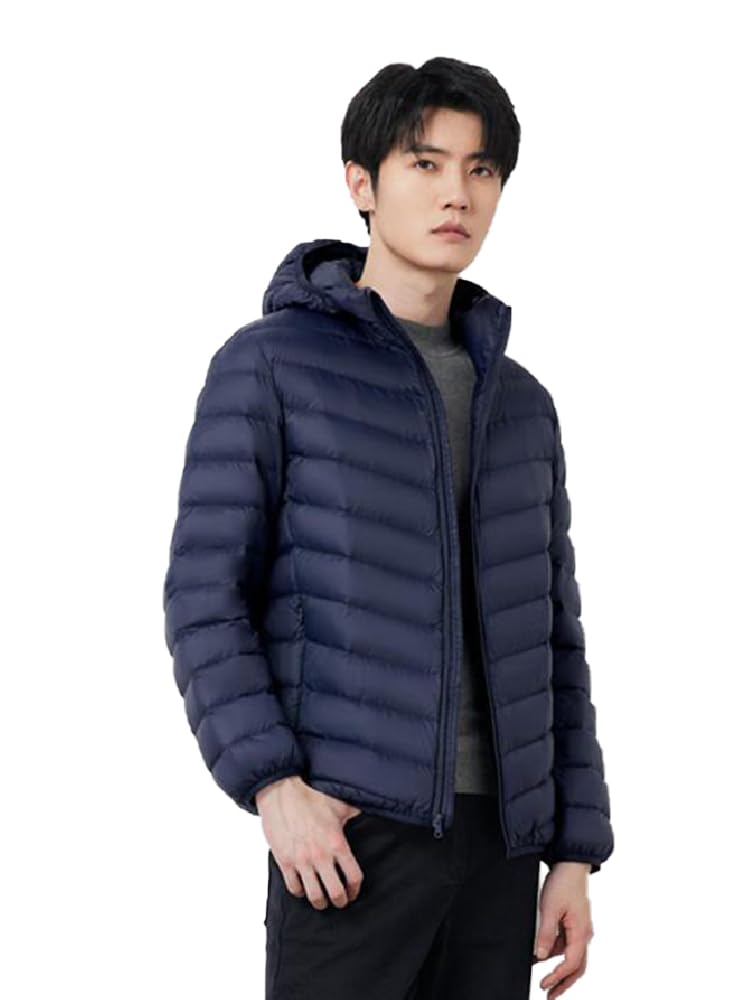 

WOFOSY Lightweight Hooded Down Perfect for and SY211 Men s Jacket, Warm, Windproof, Ultralight, Casual, Commuting, Travel, Spring/Autumn/Winter, (2XL,