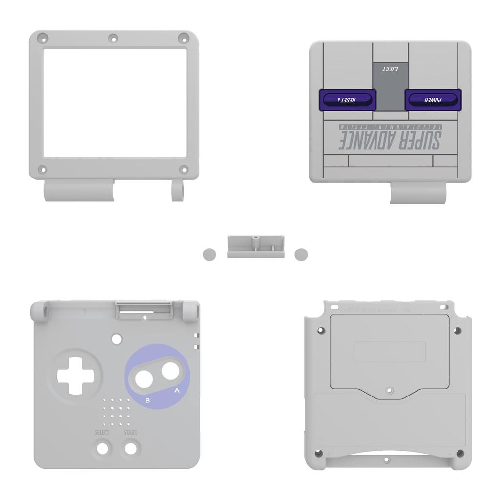 EXtremeRate Vlastní náhradní kryt pro IPS GBA SP Upgrade Retro design Kompatibilní s IPS i standardními LCD Displeji Konzole a obrazovka Ne