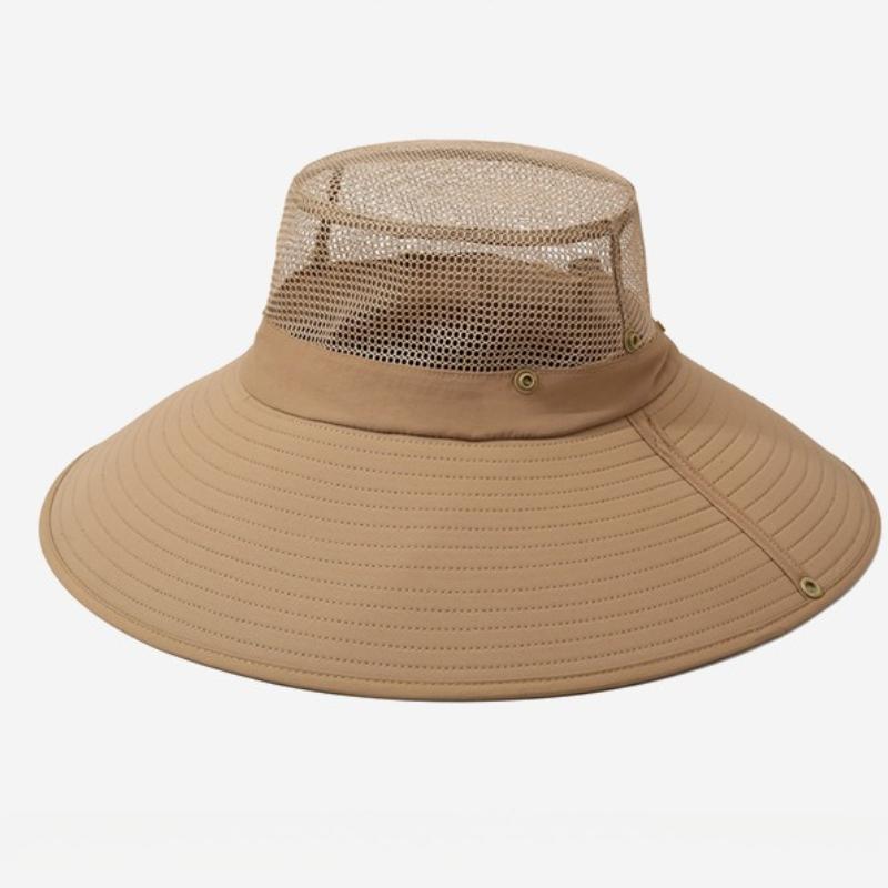 Breathable Men's Bucket Hat – Removable Top Wide Brim Sun Hat for Fishing Camping & Beach Travel