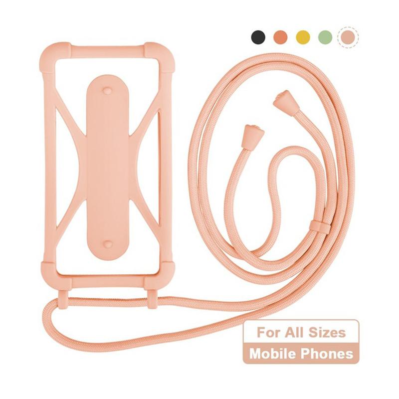 Universal Lanyard For Phone Silicone Sports Strap Neck Hanging Rope Sling Chain Mobile Phone Lanyard Case with Adjustable String