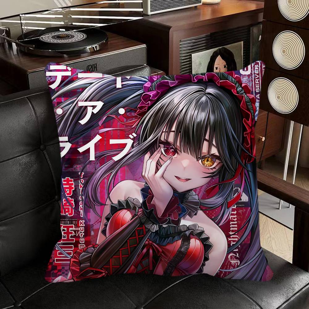 Kurumi Tokisaki Anime Kissenbezug Quadratisches Kissen Schlafzimmer Sofa Freizeit Komfort Kissen Auto Heimdekoration