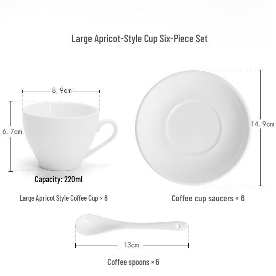 Elegant White Ceramic Coffee Cup & Saucer Set with Spoon – Ideal for Home or Hotel Use
