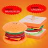Wooden Play Food Set: French Fries, Hamburger, Bread & Pizza for Kids' Educational Role Play