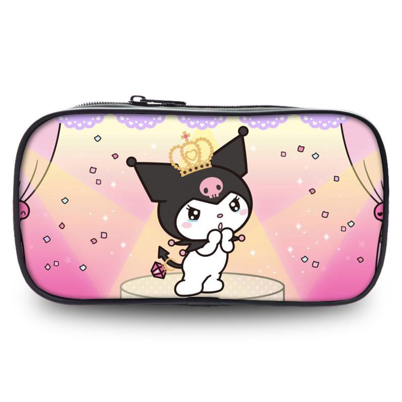 Cute Kuromi Pencil Case Sanrio Student Large Capacity Stationery Storage Bag