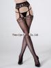 Anti-Snag Open Crotch Black Fishnet Sexy Jacquard Stockings