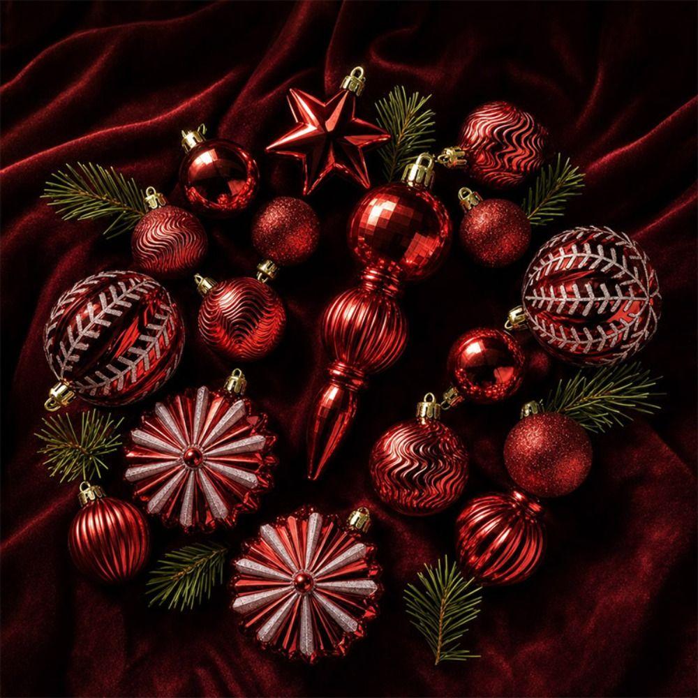 52pcs Gold Color Christmas Ball Ornaments Painted Christmas Ornament Set Christmas Celebration