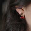 Exquisite French Retro Cherry Stud Earrings: Versatile, Sweet & Fashionable