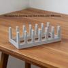 6 Slot Plastic Dish Rack Plate Holder Pot Lid Organizer Sturdy Stand for Countertop Kitchen Cupboard Storage Easy Install