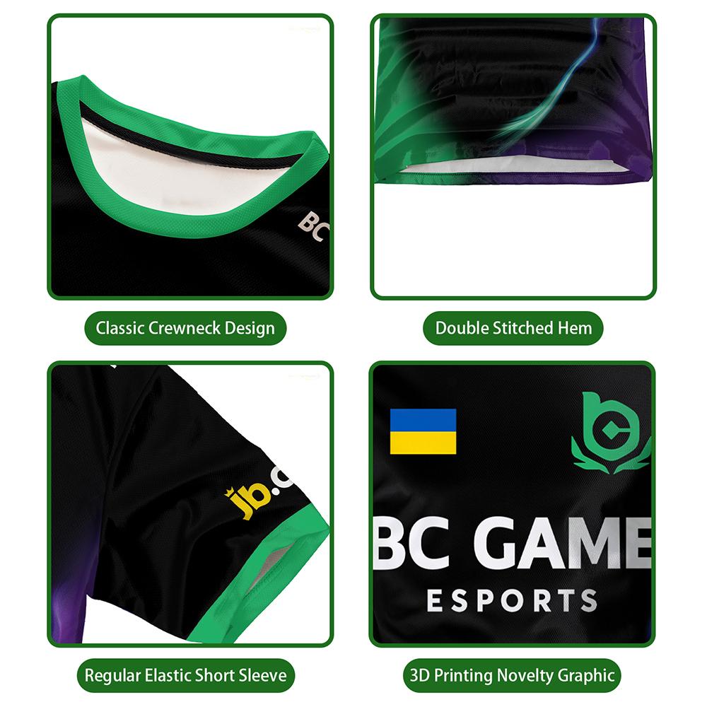 Nuova maglia CS2 BC.Game Esports S1mple Giocatore Pro League Uniforme di Allenamento Unisex ID Personalizzabile Traspirante T-shirt per Fan E-sport