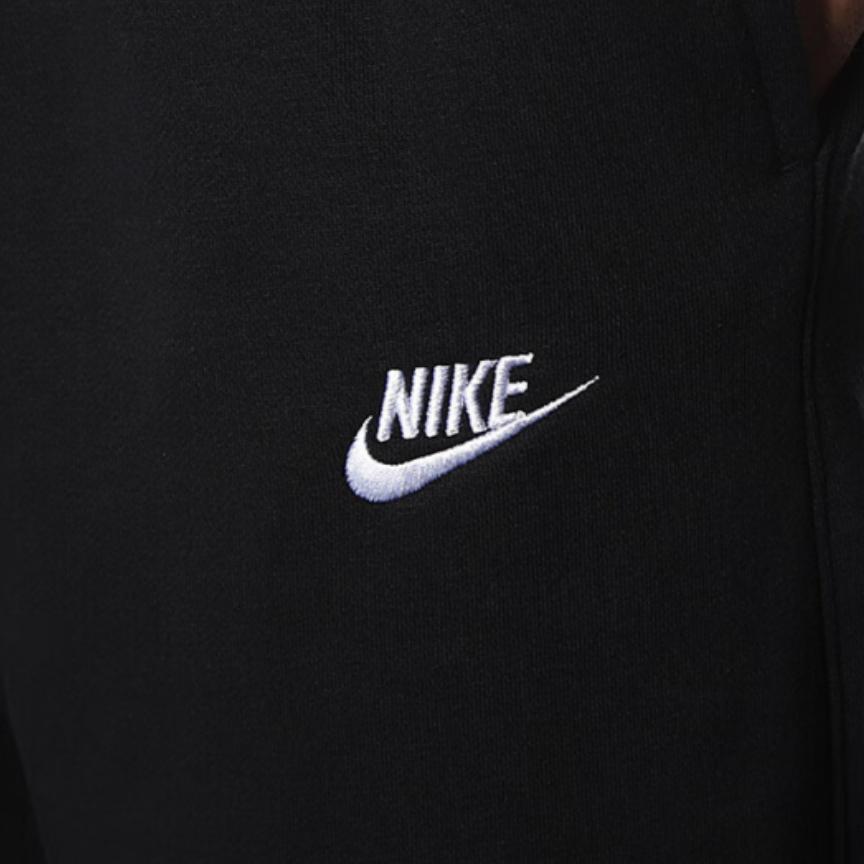 Nike Logo Brodert Hettegenser med Snøring Treningsfleece Bukser med Rett Ben Uformell Sportsdrakt Menn genser, bukser Svart 916271-010+716831-010