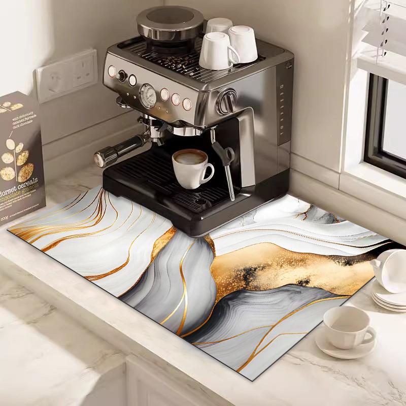 Kitchen Draining Mat Super Absorbent Tableware Pad Coffee Dish Drying Mat Sink Washstand Placemat Bathroom Kitchen Drain Pad