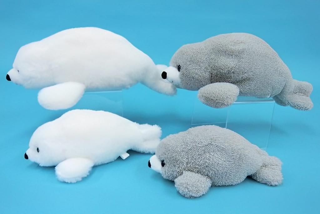 Cute Sales Fluffy Seal Plush Toy, Small, White, M0383