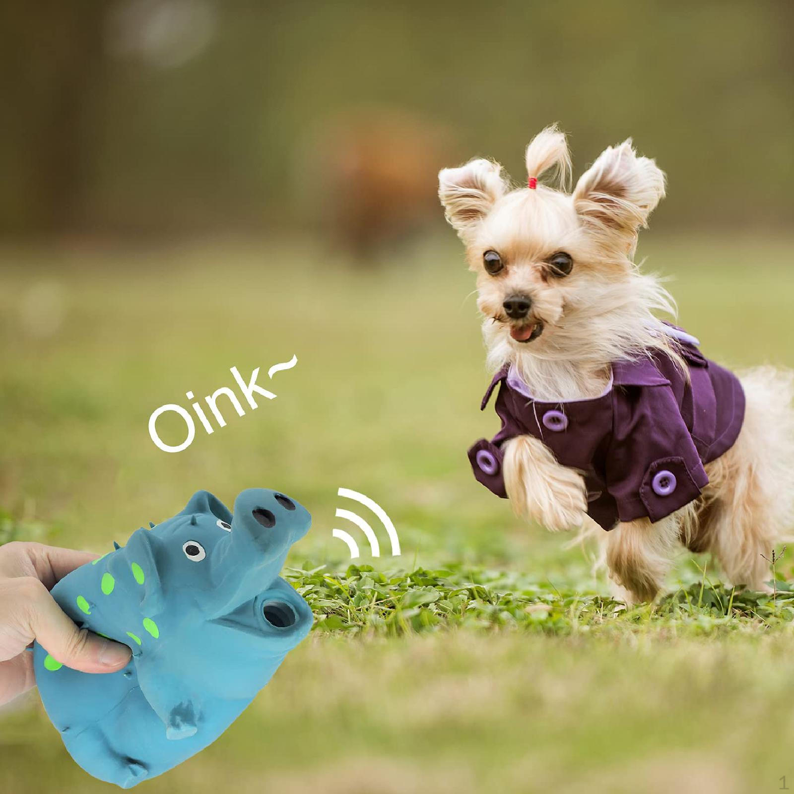 Dog Chews Toy Squeaky Bite Resistant Exercise Game Interactive for Aggressive Chewers синий