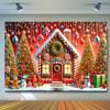 Gingerbread Houses and Christmas Tree Banners Are Ideal for Outdoor Garden Porch Decorations and Winter Holiday Parties