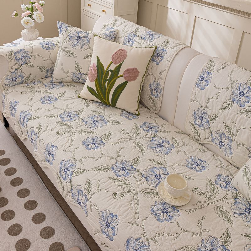 

Вышивка в китайском стиле Подушка на диван из чистого хлопка Нескользящая Подушка специальной формы Круглый год Нейтральная Пасторальная Ткань Полностью Хлопковый Чехол Покрывало Hua Yan Blue and White 70 * 70cm