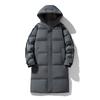 Men's loose winter jacket mid-length hooded down jacket men's winter thickened warm white duck down cold-proof men's jacket