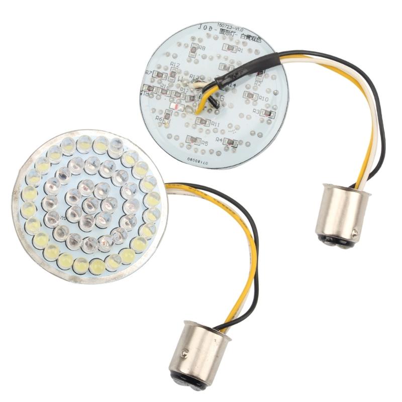 1 Pair 2'' Front LED Turn Signal Light Running Light Kit for Motorbike Alloy