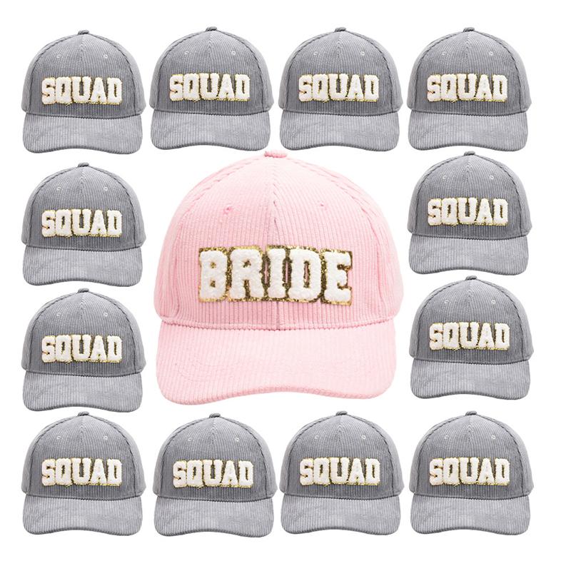 New Unisex Squad Bride Corduroy Baseball Caps Outdoor Adjustable Trucker Cap Hip Hop Snapback Dad Hat for Women Casual Sun Hats