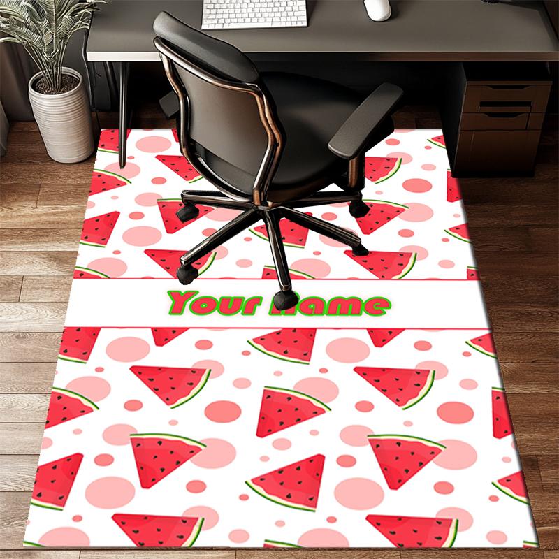 1PC Custom Name Watermelon Slice Theme Floor Mat Ideal for Living Room, Game Rooms, Office, Bedroom, Floor Mat Playful Design