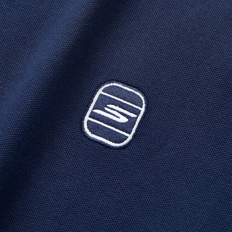 Skechers Color Block Printed Logo Straight Collar Short Sleeve Polo Shirt Women Tops Navy-Academy-Blue P224W022-02MZ