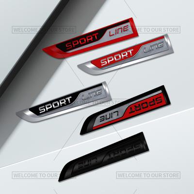 3D Car Styling Sport Line Emblem Side Badge Metal Stickers Rear Trunk Decals For Skoda Citigo Octavia Kodiaq Kamiq Yeti Fabia RS