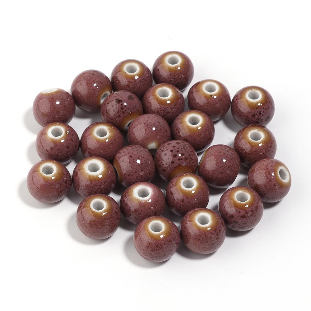 20pcs 10mm Round Ceramic Beads Colorful Spotted Porcelain Loose Spacer Bead For DIY Jewelry Making Necklace Bracelet Accessories