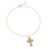 Stainless Steel Cross Pendant Necklace Exquisite Vintage Jewelry Necklace Pearl Necklace  Gift