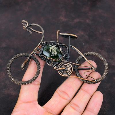 Pendentif Chalcédoine Chrome Australienne Pendentif Enroulé de Fil de Cuivre Pendentif Cycle Antique Pendentif Fait Main Bijoux Cuivre Pierre Précieuse Cadeau Pour Lui