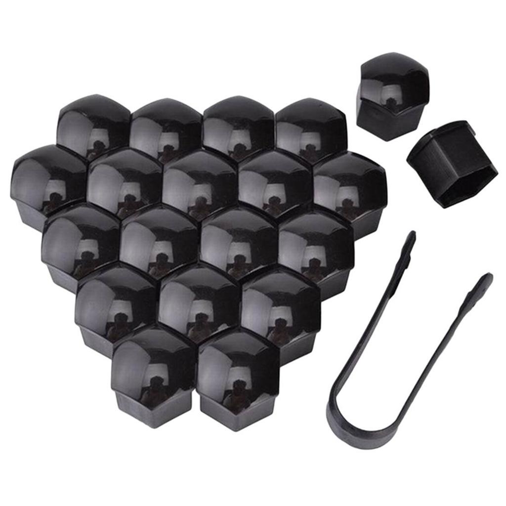 17mm/19mm/21mm 20 Adet Araba Tekerlek Somunu Kapakları Koruma Kapakları Kapakları Otomatik Hub Vida Kapağı Siyah Araba Lastiği Cıvata Somun Kapağı Lastik Dekorasyon