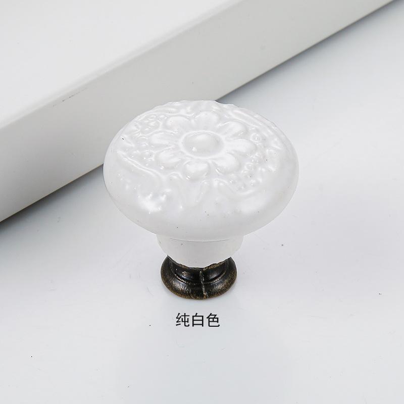 1x Retro Vintage Round Ceramic Drawer Knob Cabinet Handle Cupboard Door Pull kid room Decor blossom Relief Handle Knobs