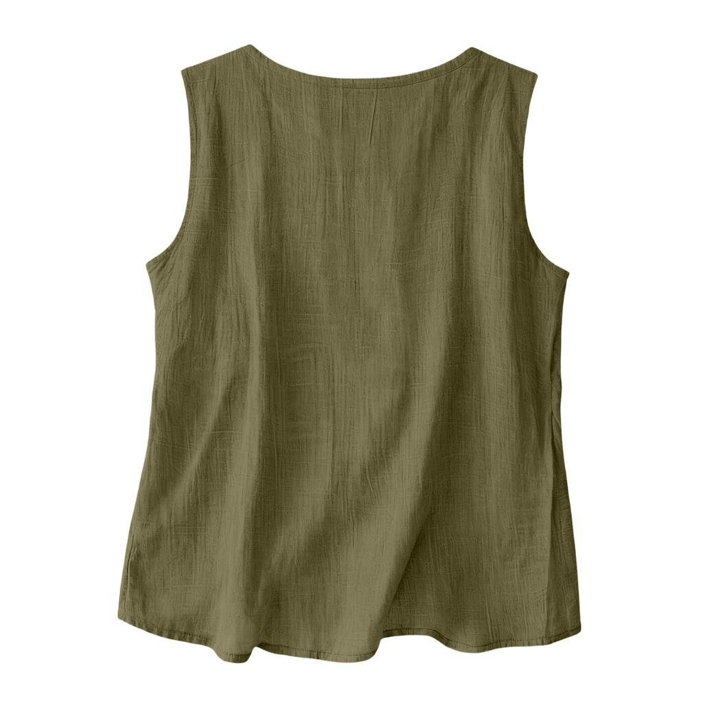 Women’s Textured Cotton Tank Top Crew Neck Sleeveless Relaxed Fit Casual Shirt Lightweight Summer Blouse for Daily Wear Work Travel Layering