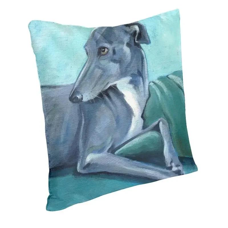 Husă de pernă de lux Greyhound 40x40cm Husă de pernă moale pentru câine Whippet Sihhound pentru canapea Decorare pătrată pentru mașină