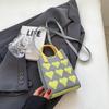 Candy Color Knitted Mini Mobile Phone Bag Heart Knitted Design Square Handbag Girls Cute Outdoor Shoulder Handbag and Hand Bag