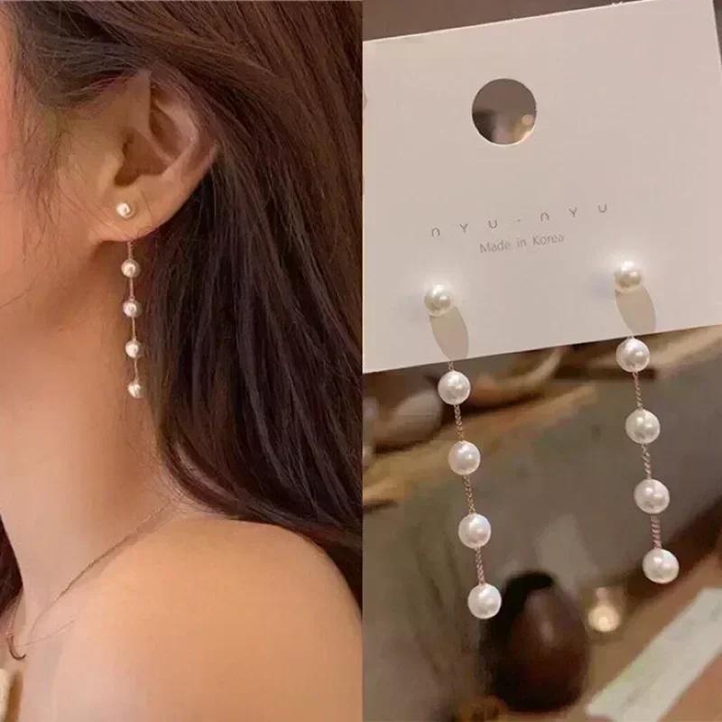 Geometric Square White Crystal Pendant Earrings For Women Fashionable Personalized Daily Accessory Party Jewelry Birthday Gifts