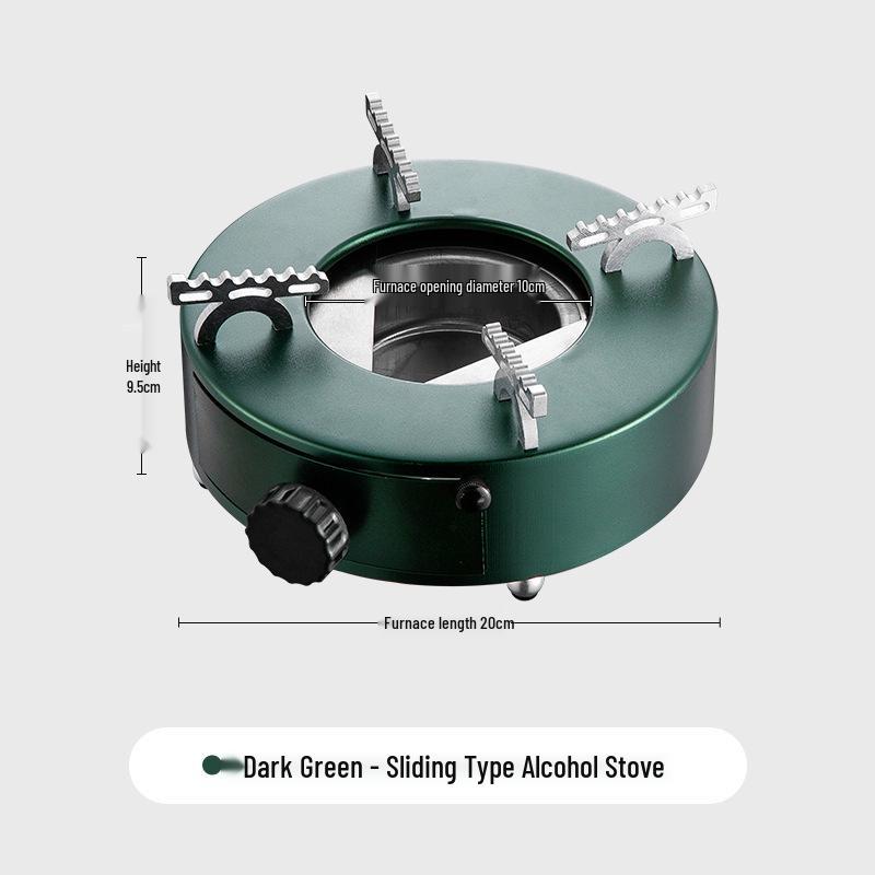 Portable Windproof Stainless Steel Alcohol Stove - Thickened Push-Pull Design for Commercial Use