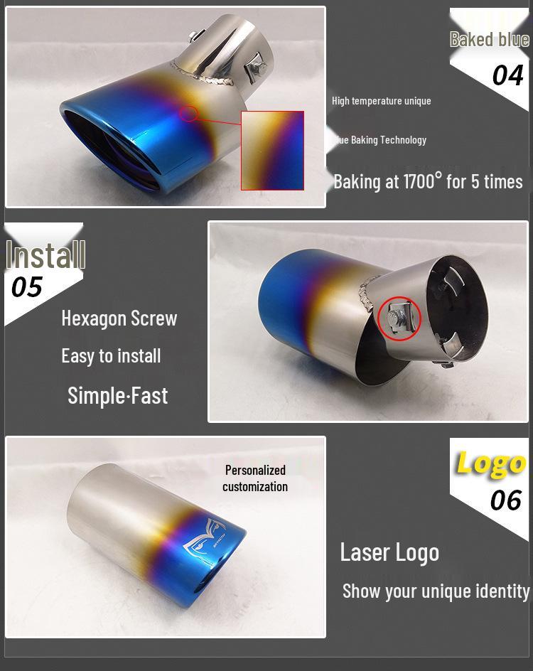 Compatible Tailpipe for Hyundai Elantra, Excelle, Sail, Focus, Corolla, and EcoSport.