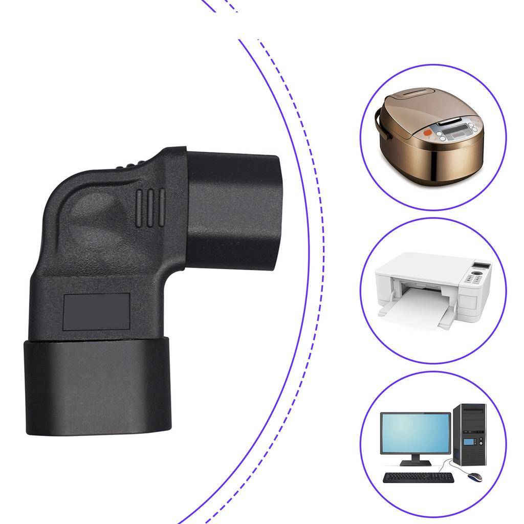 Adattatore di Alimentazione IEC320 C14 a C13 ad Angolo Retto, Connessione Maschio-Femmina per Elettronica di Consumo
